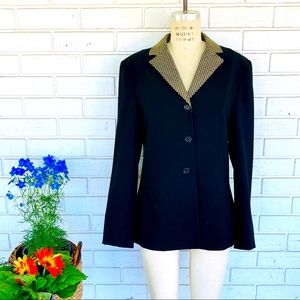 Kasper Oversized Blazer Size 10 Black Gingham Great Condition